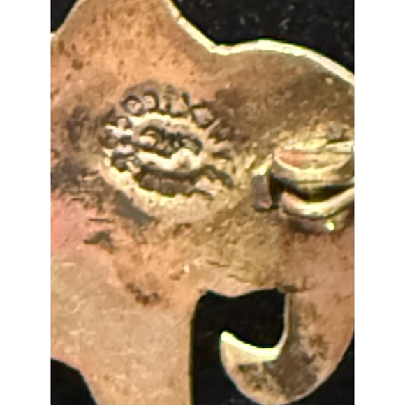 Vintage Brass & Abalone Elephant Brooch Pin Handmade - Picture 3 of 5
